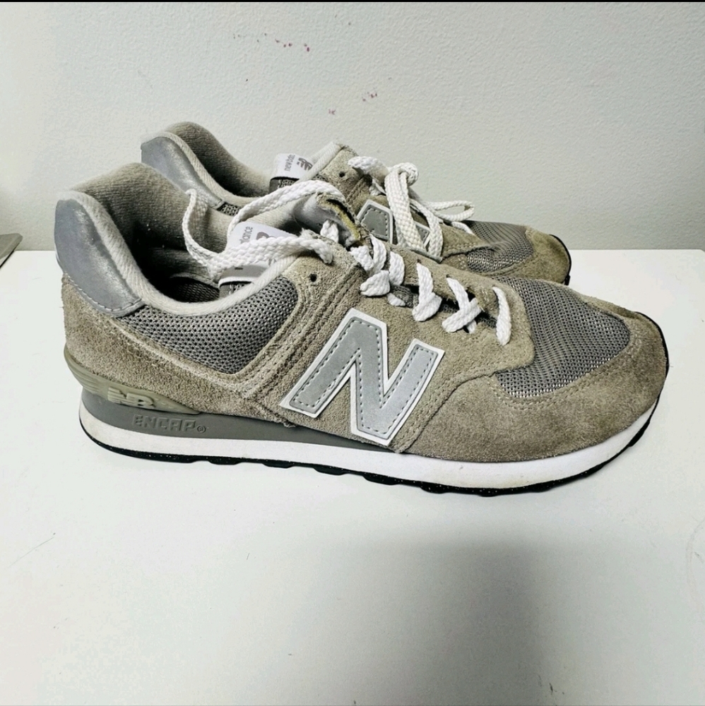 New Balance 574 Grey/Silver Men's Running Shoes KL574GSG Size 7.5